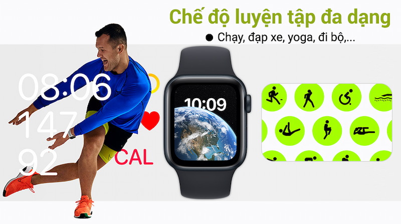 Đồng hồ thông minh trang bị nhiều chế độ tập luyện khác nhau 