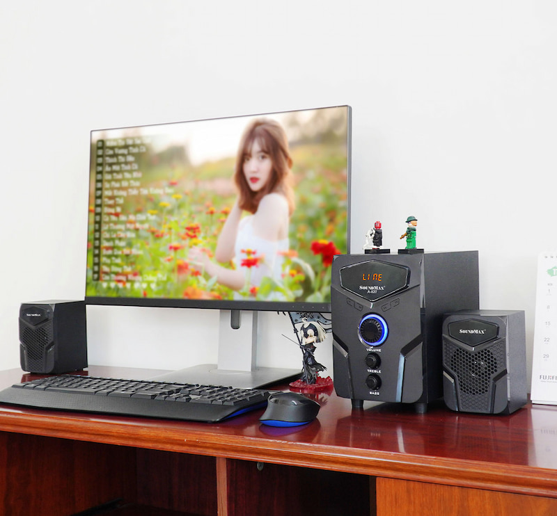 Thiết kế loa vi tính Soundmax A827/2.1 cực nhỏ gọn dễ bày trí