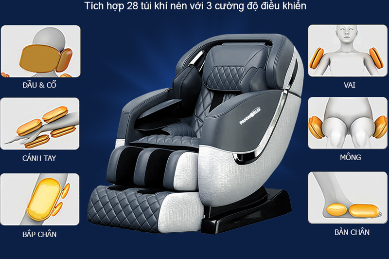 Panworld PW-5519 tích hợp 28 túi khí nén