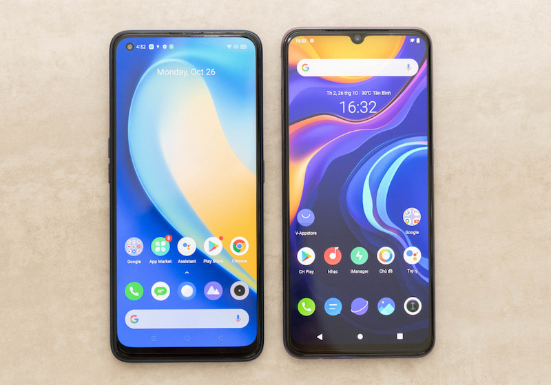 So sánh màn hình của VIVO V20 và Realme 7 Pro