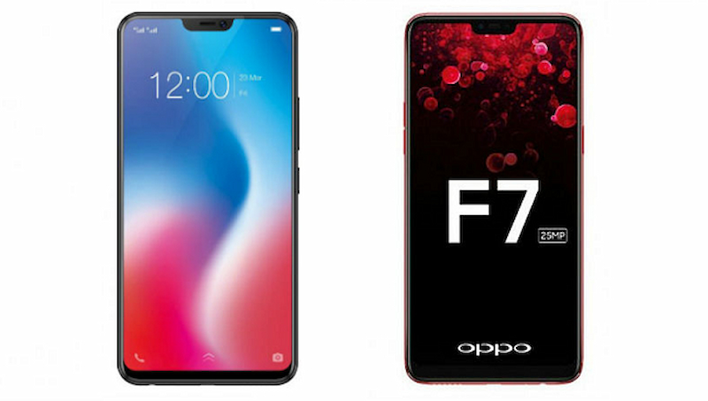 So sánh màn hình VIVO V9 và OPPO F7