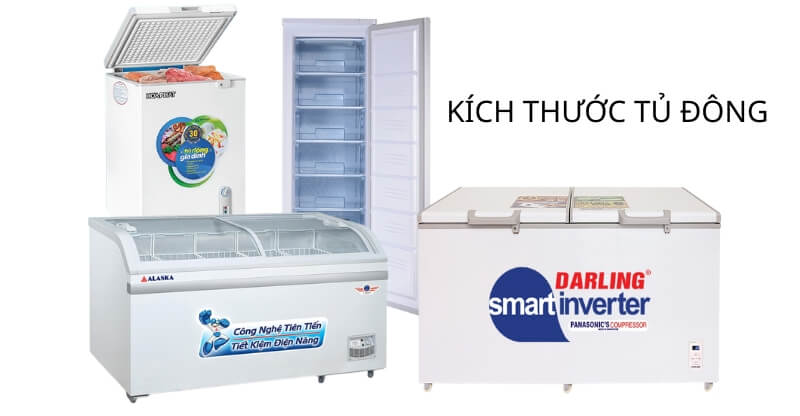 Kích thước tủ đông thông dụng hiện nay 