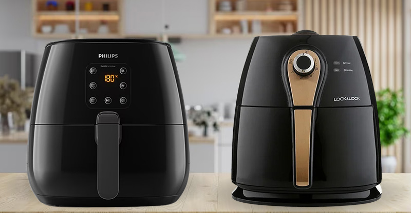 So sánh nồi chiên không dầu Philips và Lock&Lock