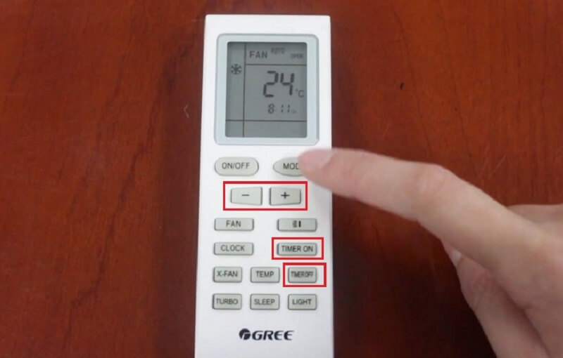 Cách hẹn giờ bật tắt điều hòa Gree