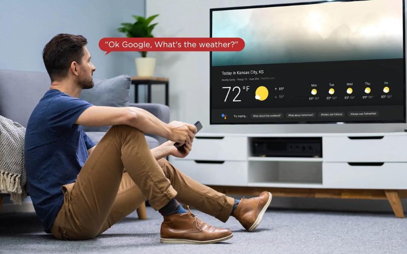 Điều khiển Google Tivi TCL 4K 75 Inch 75P735 bằng giọng nói tiện lợi