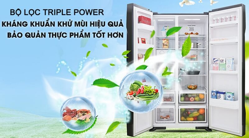 Khử mùi và diệt khuẩn tối ưu với bộ lọc Triple Power 