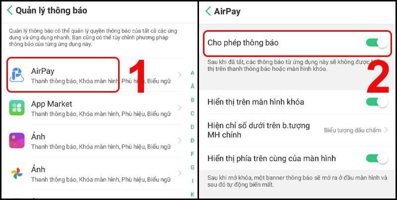 Tắt thông báo từ ứng dụng để ngăn tác vụ chạy ngầm