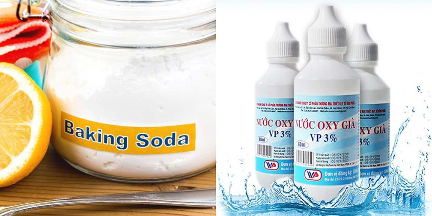 Tẩy vết dầu mỡ lâu ngày trên quần áo bằng oxy già và baking soda