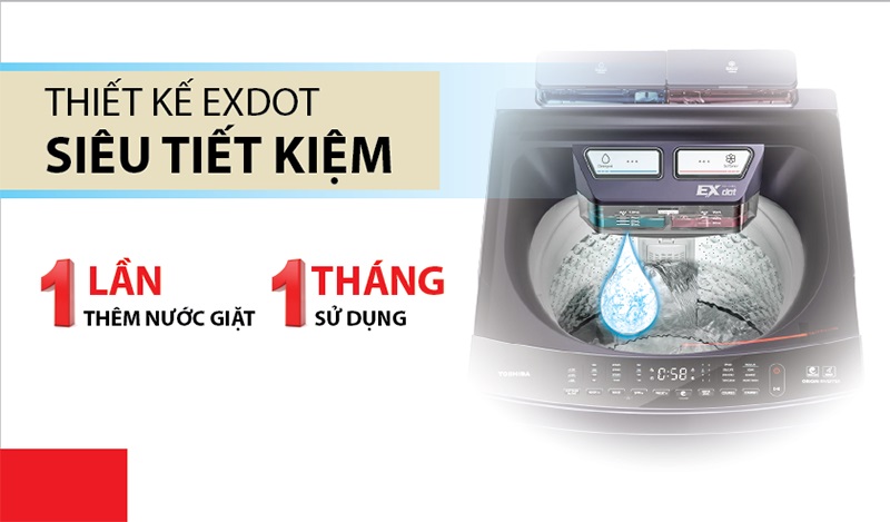 Máy giặt Toshiba AW-DUM1300KV(MG) thiết kế đột phá ExDot siêu tiết kiệm