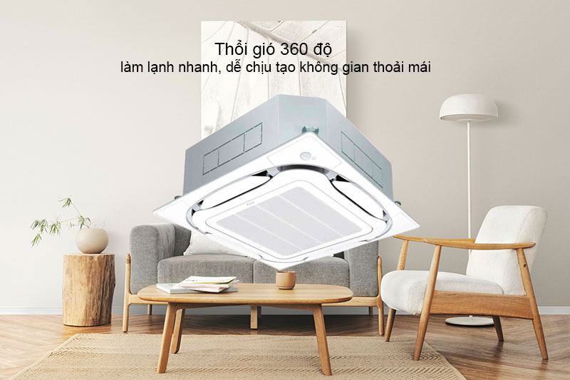 Thổi gió 360 độ làm lạnh nhanh, dễ chịu tạo không gian thoải mái